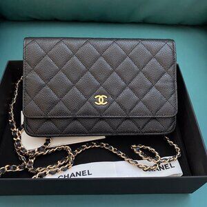 🥃🥃Chanel Wallet On Chain Quilted Lambskin Black